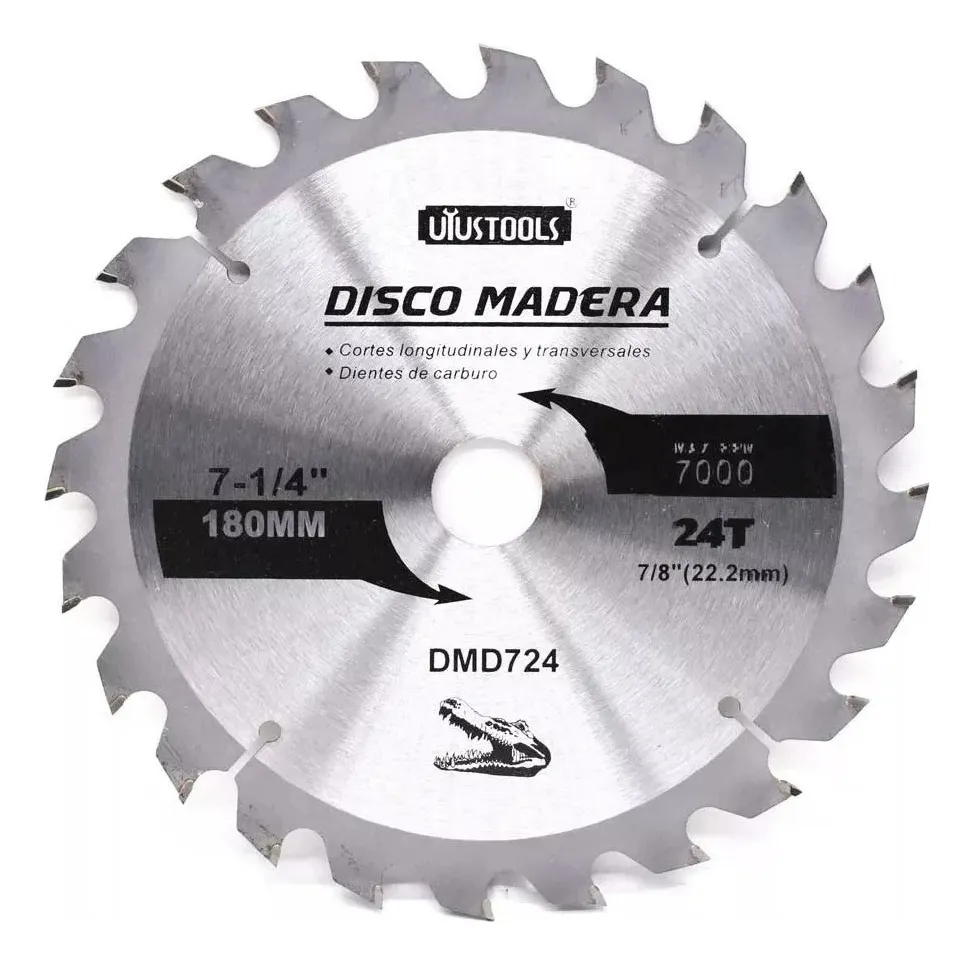 Disco sierra 7 1/4 madera x 24 dtes